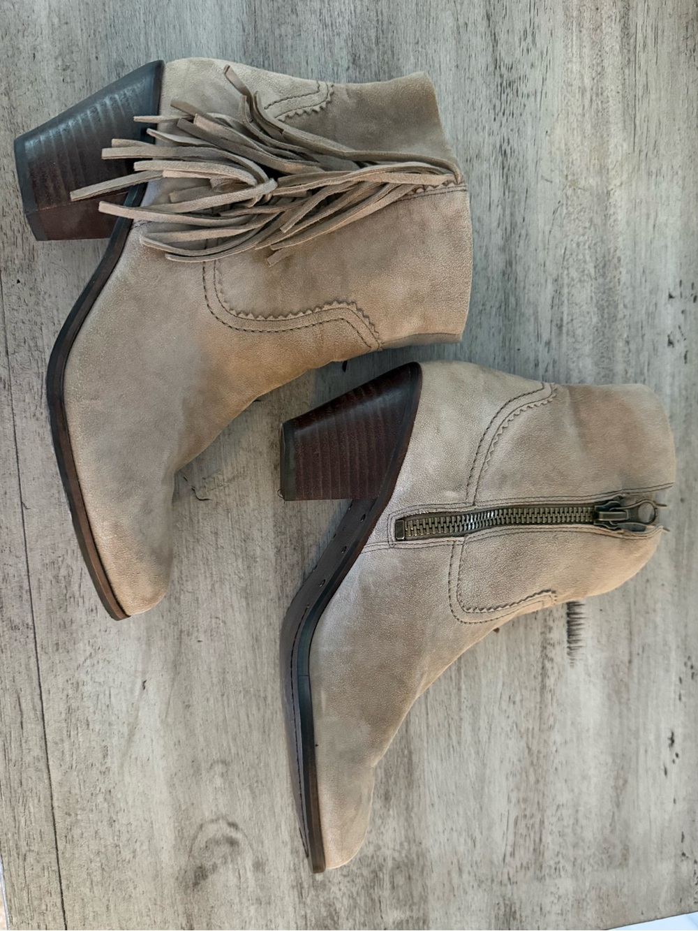 Sam Edelman Louie Fringe Ankle Boot Boots Brown US 9M